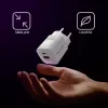 Carregador QOLTEC 50763 — carregador rápido AC de interior 35W, USB-C PD 3.0 + USB-A, 5–20V, branco
