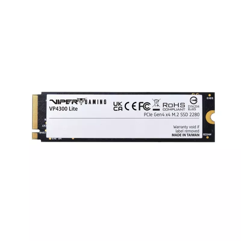 SSD M.2 2280 NVMe PATRIOT VP4300 Lite 4 TB, PCIe 4.0 x4, leitura 7400 MB/s, escrita 6000 MB/s, NVMe 2.0