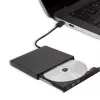 Unidade externa DVD-RW Qoltec 51858, USB 2.0 e eSATA, carregamento por bandeja, preto, 24x CD / 8x DVD