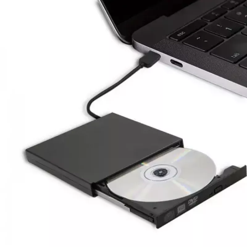 Unidade externa DVD-RW Qoltec 51858, USB 2.0 e eSATA, carregamento por bandeja, preto, 24x CD / 8x DVD
