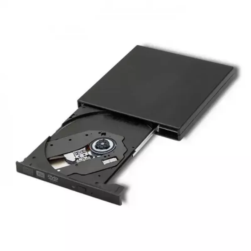 Unidade externa DVD-RW Qoltec 51858, USB 2.0 e eSATA, carregamento por bandeja, preto, 24x CD / 8x DVD