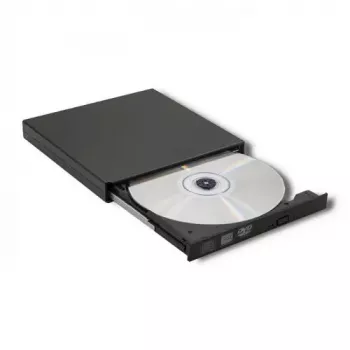 Unidade externa DVD-RW Qoltec 51858, USB 2.0 e eSATA, carregamento por bandeja, preto, 24x CD / 8x DVD
