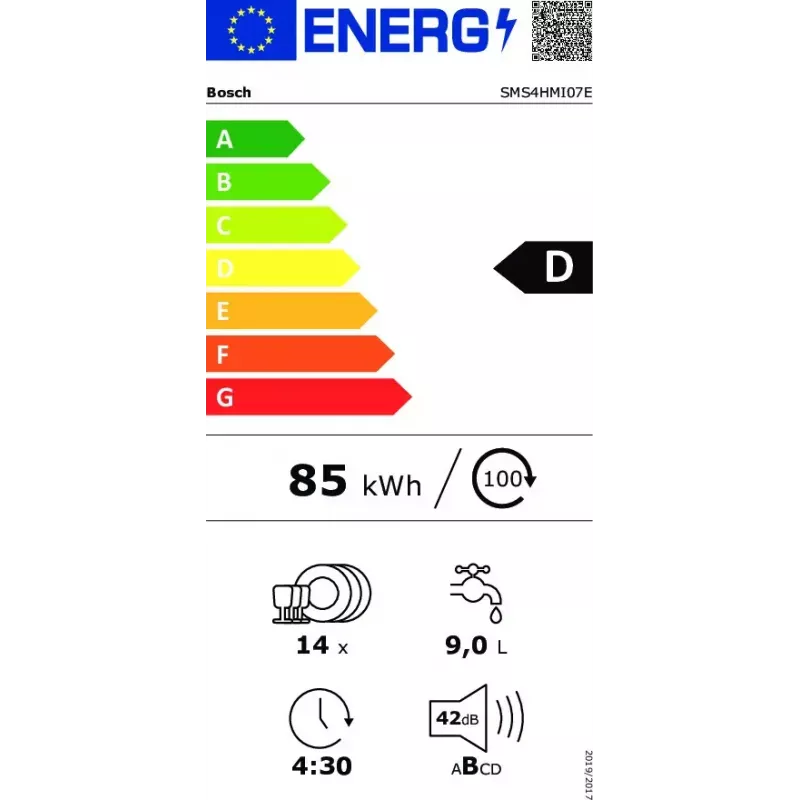 Máquina de lavar loiça de instalação livre Bosch Serie 4 SMS4HMI07E 14 conjuntos de louça