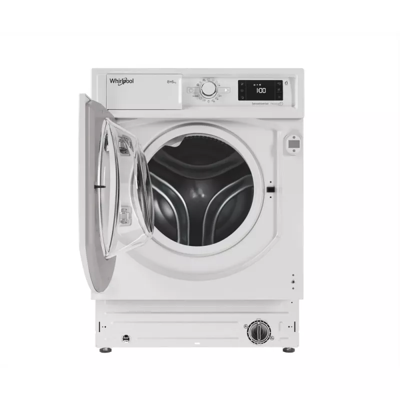 Máquina de lavar e secar roupa de encastrar Whirlpool FreshCare BI WDWG 861485 EU de carregamento frontal branca