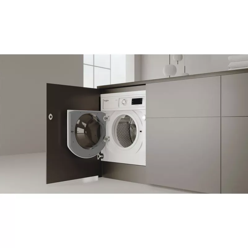 Máquina de lavar e secar roupa de encastrar Whirlpool FreshCare BI WDWG 861485 EU de carregamento frontal branca