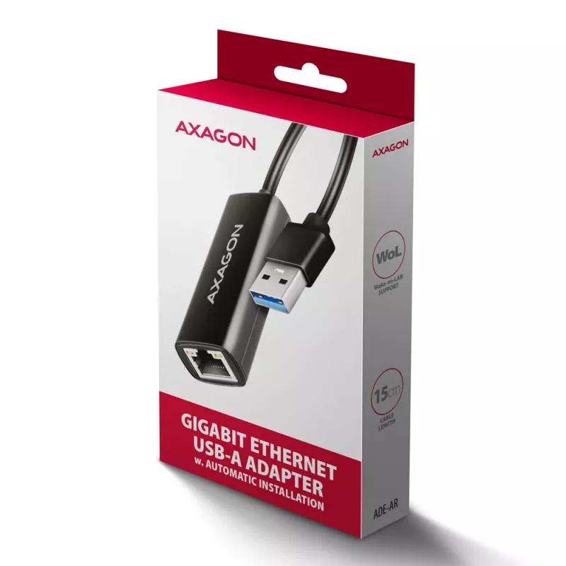 Adaptador Axagon ADE-AR USB-A 3.2 Gen 1 - Gigabit Ethernet, Realtek 8153