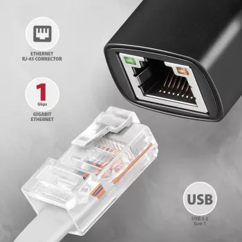 Adaptador Axagon ADE-ARC USB-C 3.2 Gen 1 - Gigabit Ethernet, Realtek 8153