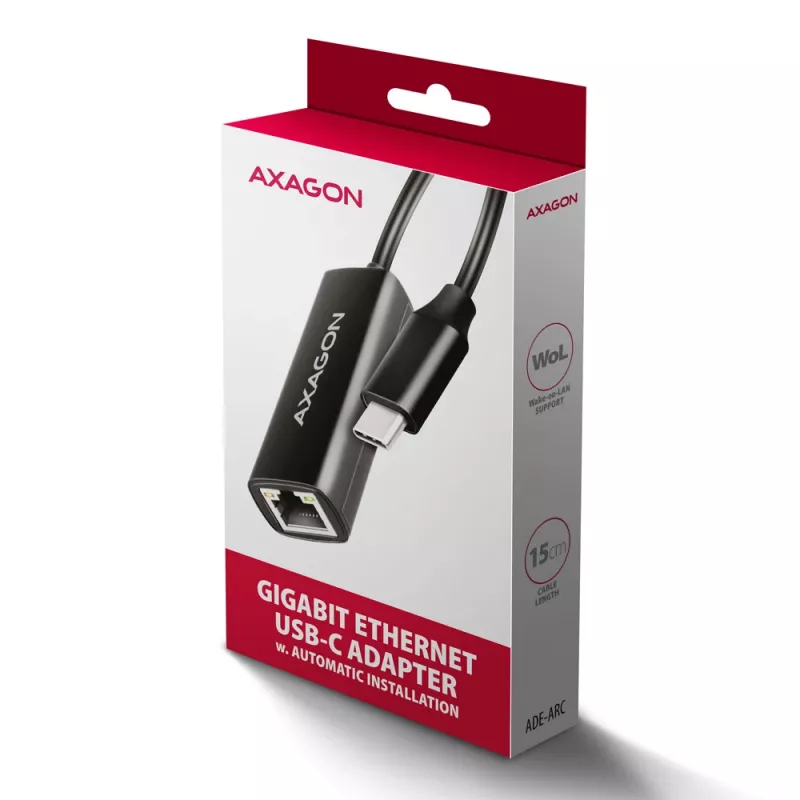 Adaptador Axagon ADE-ARC USB-C 3.2 Gen 1 - Gigabit Ethernet, Realtek 8153
