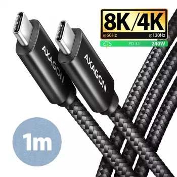 Cabo USB Axagon BUCM4X-CM10AB USB4 Gen 3x2 1m preto