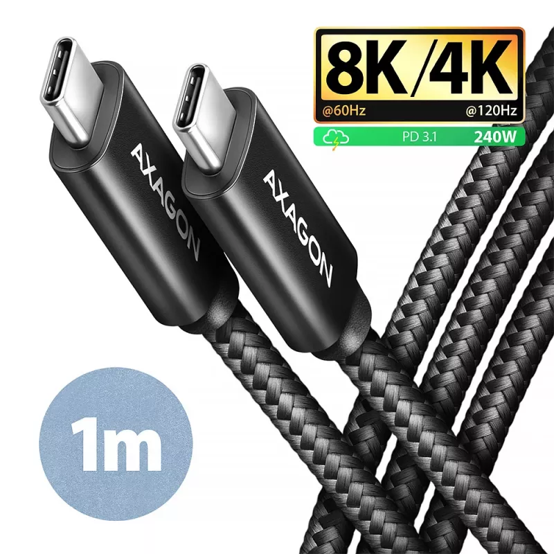 Cabo USB Axagon BUCM4X-CM10AB USB4 Gen 3x2 1m preto