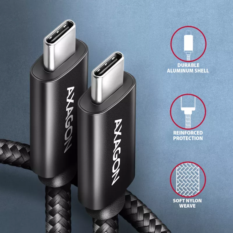 Cabo USB Axagon BUCM4X-CM10AB USB4 Gen 3x2 1m preto