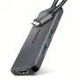 Hub Axagon HMC-5H8K USB 5Gbps 2x USB-A USB-C HDMI 8k/30Hz PD 100W cabo USB-C com fio USB 3.2 Gen 1 (3.1 Gen 1) Type-C cinzento