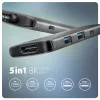 Hub Axagon HMC-5H8K USB 5Gbps 2x USB-A USB-C HDMI 8k/30Hz PD 100W cabo USB-C com fio USB 3.2 Gen 1 (3.1 Gen 1) Type-C cinzento