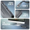 Hub Axagon HMC-5H8K USB 5Gbps 2x USB-A USB-C HDMI 8k/30Hz PD 100W cabo USB-C com fio USB 3.2 Gen 1 (3.1 Gen 1) Type-C cinzento