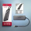 Hub Axagon HMC-5H8K USB 5Gbps 2x USB-A USB-C HDMI 8k/30Hz PD 100W cabo USB-C com fio USB 3.2 Gen 1 (3.1 Gen 1) Type-C cinzento