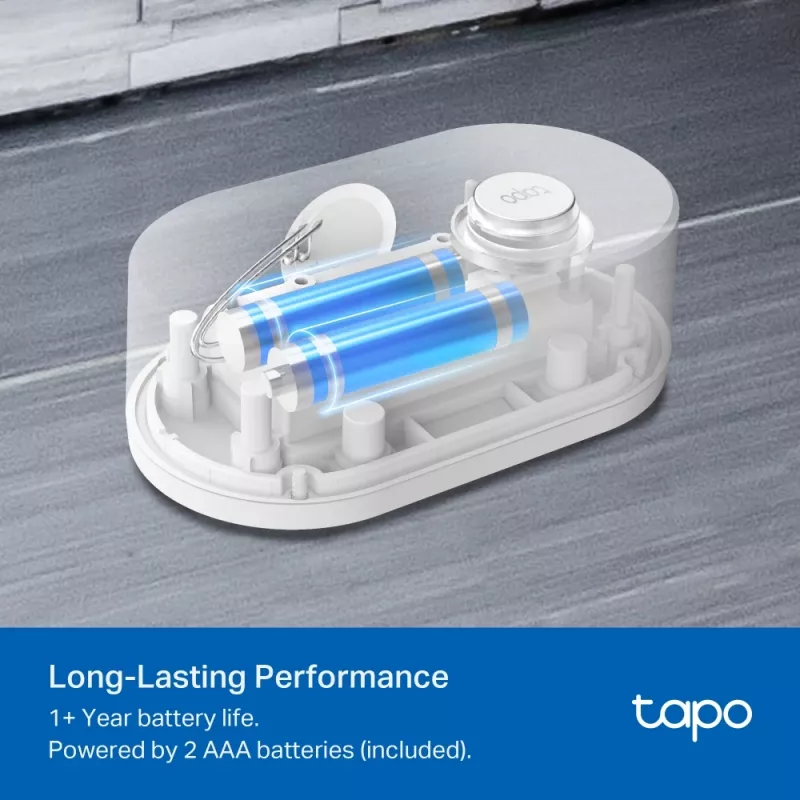 Sensor de fuga de água TP-Link Tapo T300 Wi‑Fi, alarme ajustável 90 dB, IP67, pilha (2×AAA), requer hub