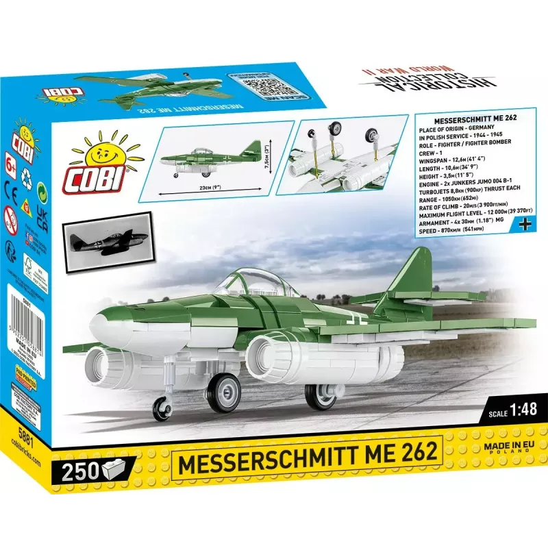 Brinquedo de construção Cobi Messerschmitt Me 262 kit de montagem 500 peças