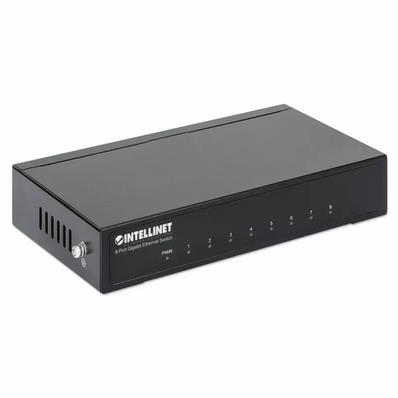 Switch Intellinet 8 portas Gigabit Ethernet, tamanho de secretária, caixa metálica, IEEE 802.3az (Energy Efficient Ethernet)