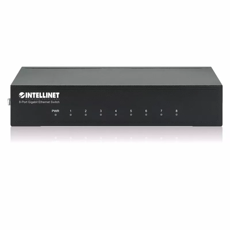 Switch Intellinet 8 portas Gigabit Ethernet, tamanho de secretária, caixa metálica, IEEE 802.3az (Energy Efficient Ethernet)