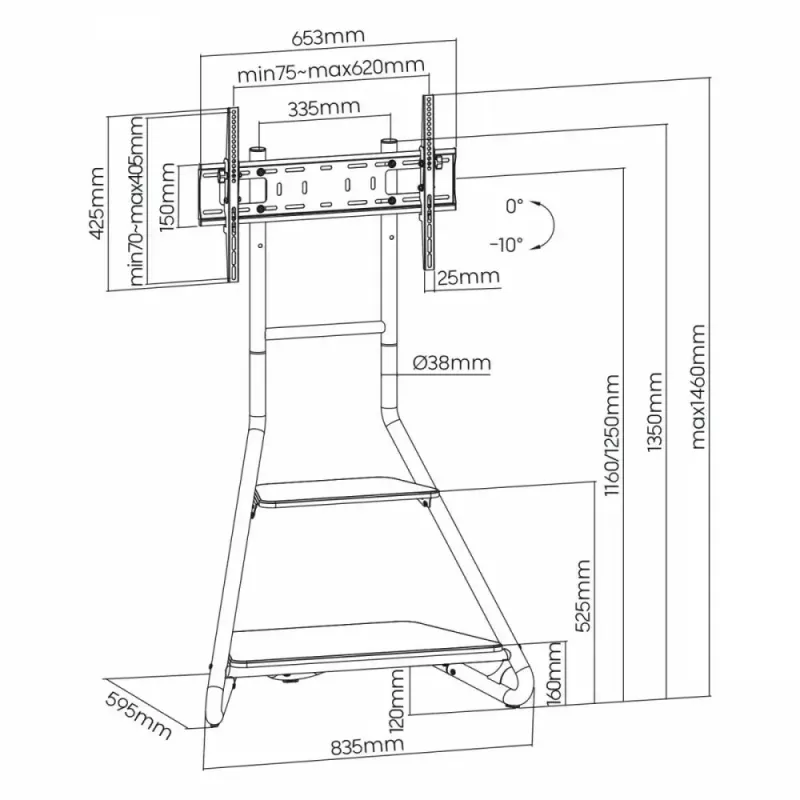 Suporte de TV MACLEAN MC-455 autónomo madeira suporte para televisores até VESA 600x400
