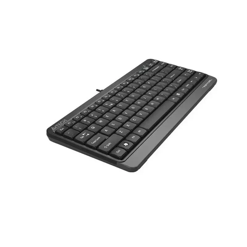 Teclado USB com fio A4Tech FStyler FK11 – layout padrão compacto, inglês, 12 teclas de atalho, apoio de pulso, cabo de 1,5 m