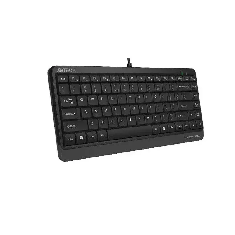 Teclado USB com fio A4Tech FStyler FK11 – layout padrão compacto, inglês, 12 teclas de atalho, apoio de pulso, cabo de 1,5 m