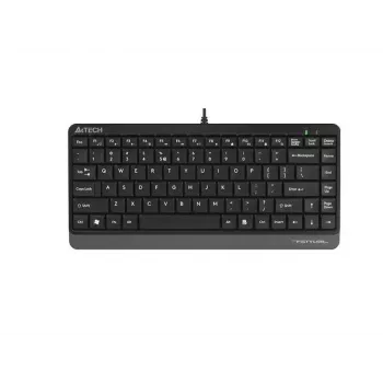 Teclado USB com fio A4Tech FStyler FK11 – layout padrão compacto, inglês, 12 teclas de atalho, apoio de pulso, cabo de 1,5 m