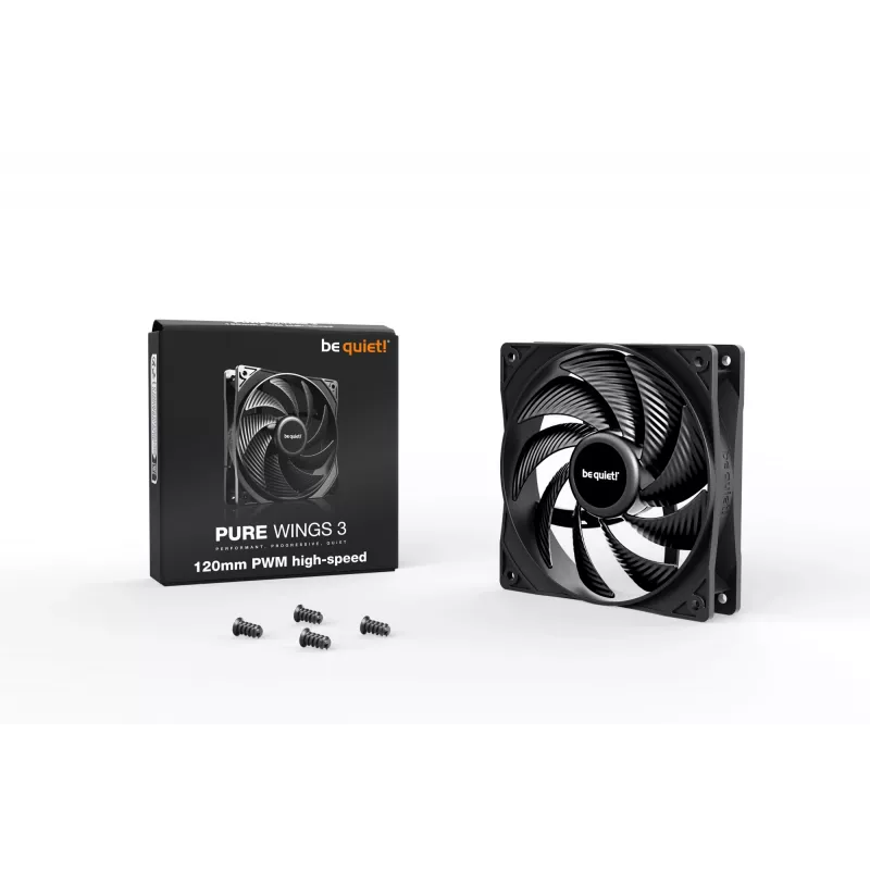 Ventoinha de caixa be quiet! Pure Wings 3 120mm PWM High-Speed 12 cm preta 1 unid.