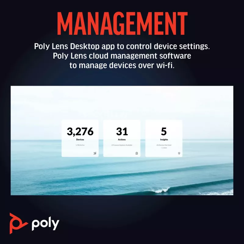 Barra de vídeo USB HP Poly Studio R30, Vietname, 0 - 40 °C, 15 - 80%, 0 - 3000 m, Windows 8, Windows 8.1, Windows 10, Windows 11, Mac OS X 10.10 Yosemite, MacOS