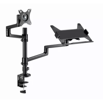 Gembird MA-DA-04 suporte de secretária ajustável com braço para monitor e tabuleiro para portátil, 17–32 polegadas
