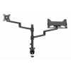 Gembird MA-DA-04 suporte de secretária ajustável com braço para monitor e tabuleiro para portátil, 17–32 polegadas