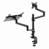 Gembird MA-DA-04 suporte de secretária ajustável com braço para monitor e tabuleiro para portátil, 17–32 polegadas
