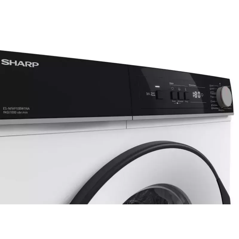 Máquina de lavar roupa Sharp ES-NFA910BW1NA-PL, carga frontal, 9 kg, classe de eficiência energética A