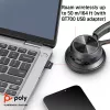 HP Poly Voyager 4320 UC headset estéreo USB-A + adaptador BT700 USB-A + estação de carregamento
