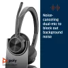 HP Poly Voyager 4320 UC headset estéreo USB-A + adaptador BT700 USB-A + estação de carregamento