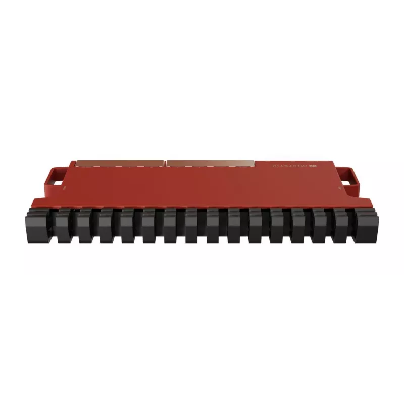 Router com fios MikroTik L009UiGS-RM — 8x RJ-45, 2,5 Gigabit Ethernet, 1x SFP, 1x USB, CPU 800 MHz, 512 MB RAM, vermelho