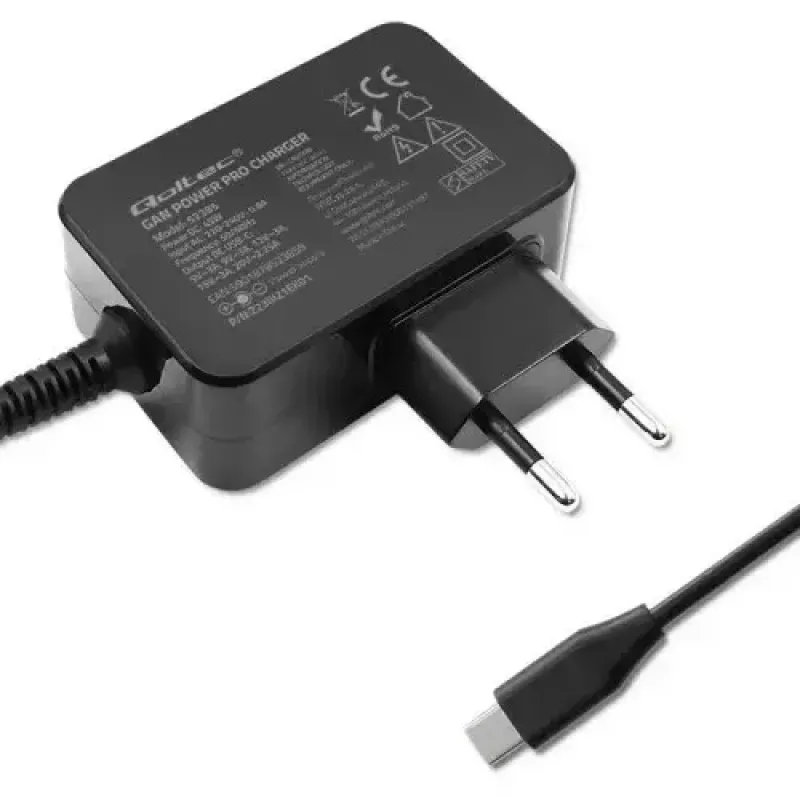 Carregador Qoltec 52385 interior AC carregamento rápido 20V 3A preto