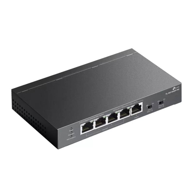 Switch de rede TP-Link TL-SG1005P-PD Gigabit Ethernet (10/100/1000) Power over Ethernet (PoE) Preto