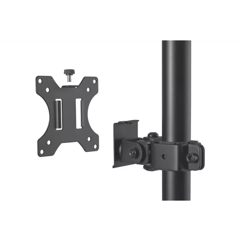 Suporte de monitor DIGITUS vertical 17–32 polegadas, máx. 8 kg por monitor, fixação à mesa ou passagem pela mesa