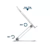 Suporte para portátil Gembird NBS-D1-03 Prateado Alumínio para até 39,6 cm (15,6 polegadas), dobrável, altura 60 mm, carga máx. 5 kg