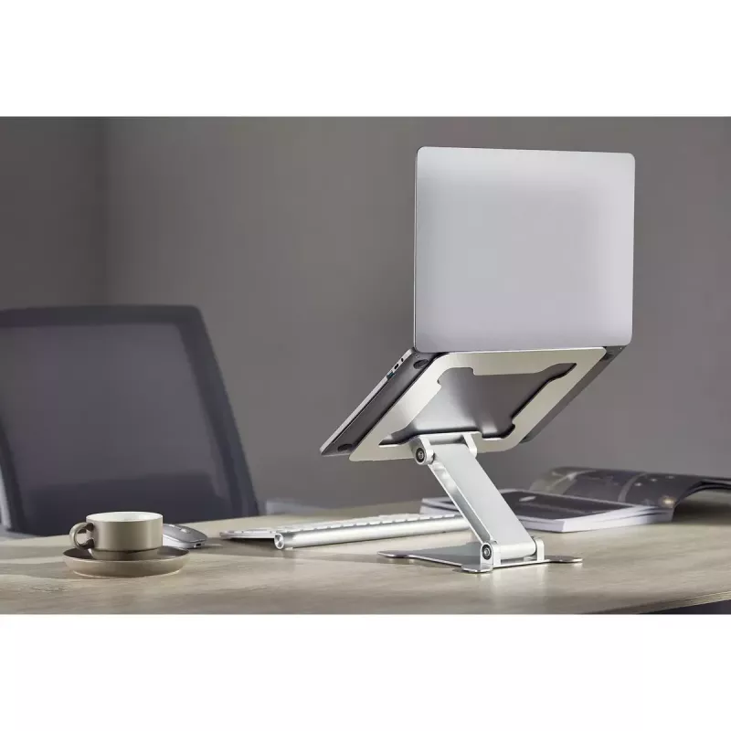 Suporte para portátil Gembird NBS-D1-03 Prateado Alumínio para até 39,6 cm (15,6 polegadas), dobrável, altura 60 mm, carga máx. 5 kg