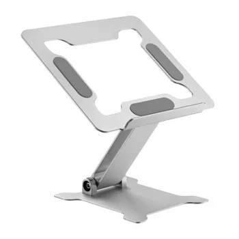 Suporte para portátil Gembird NBS-D1-03 Prateado Alumínio para até 39,6 cm (15,6 polegadas), dobrável, altura 60 mm, carga máx. 5 kg