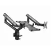 Braço de monitor ajustável GEMBIRD para montagem em secretária com prateleira para portátil (totalmente articulado)