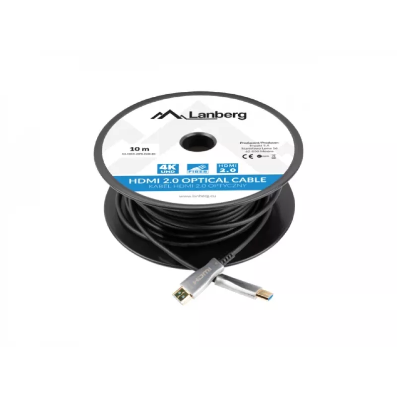 Cabo HDMI LANBERG M/m V2.0 Optical Aoc - 10m preto