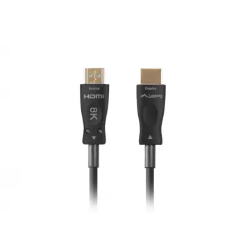 Cabo HDMI LANBERG CA-HDMI-30FB-0100-BK 10 m, HDMI Type-A 2.1, 48 Gbit/s, 144 Hz, HDR, ARC, Ethernet