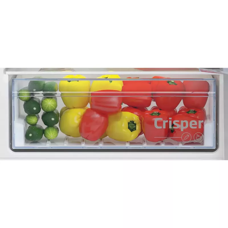 Combinado encastrável frigorífico-congelador BEKO BCHA275K41SN — 262 L de volume total (193 L de refrigeração, 69 L de congelação), No Frost, abertura da porta à direita, branco