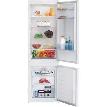 Combinado encastrável frigorífico-congelador BEKO BCHA275K41SN — 262 L de volume total (193 L de refrigeração, 69 L de congelação), No Frost, abertura da porta à direita, branco
