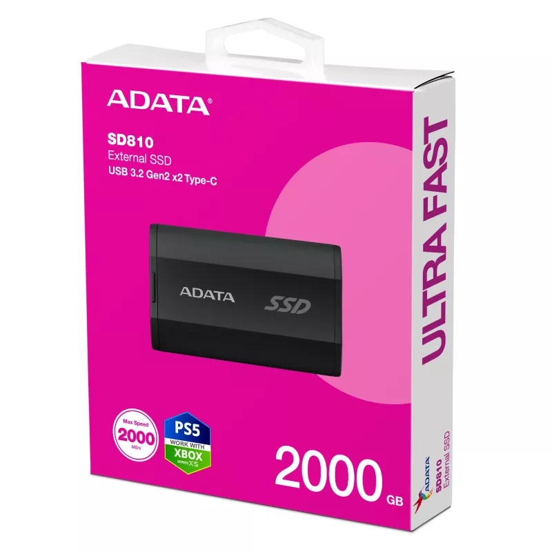 ADATA SD810 2 TB USB Type-C USB 3.2 Gen 2x2 preto