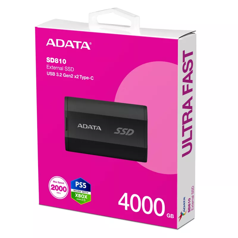 ADATA SD810 4 TB USB Type-C USB 3.2 Gen 2x2 preto