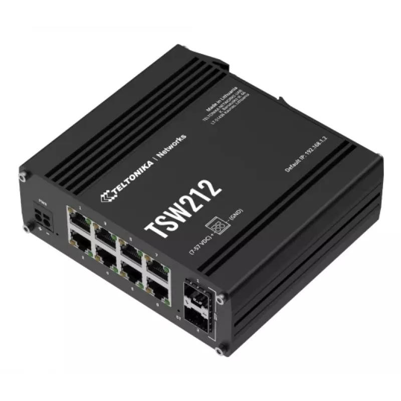 TELTONIKA TSW212 Switch Ethernet Gigabit Managed PoE+ (8 portas + 2 SFP)